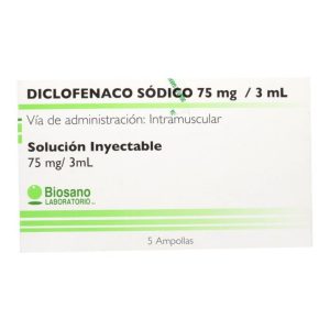 Diclofenaco 75 mg x 5 Ampollas