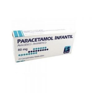 Paracetamol 80 mg x 16 com masticables