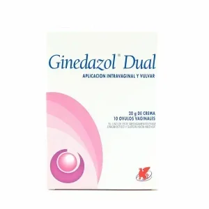 Ginedazol Dual (Ovulos+Crema) Tinidazol 150 mg 10 Ovulos