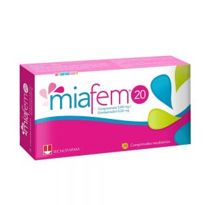 Miafem 20 Drospirenona 3 mg Etinilestradiol 0,02 mg 28 Comprimidos Recubiertos