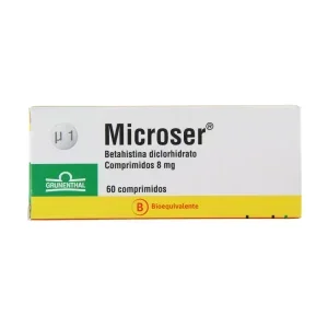 Microser Betahistina 8 mg 60 Comprimidos
