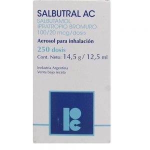 Salbutral Salbutamol 100 mcg/DS Inhalador Bucal 250 Dosis