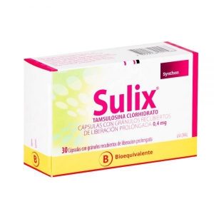 Sulix Tamsulosina 0,4 mg 30 Cápsulas Liberación Prolongada