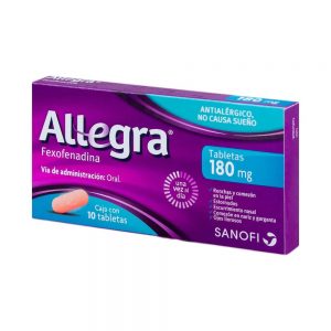 Allegra Fexofenadina 180 mg 10 Comprimidos Recubiertos